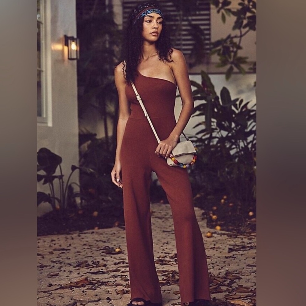 NEW 🤎 FP Beach Waverly Sweater One Shoulder One-Piece